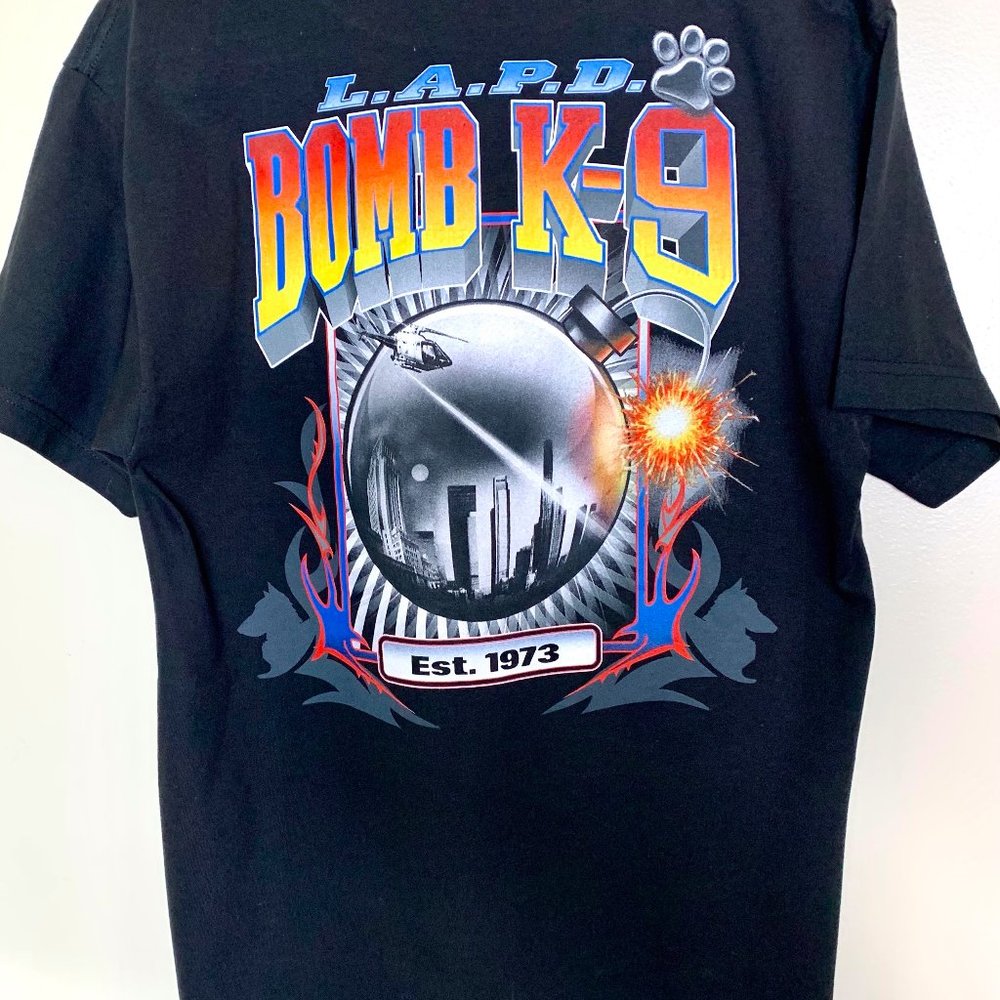 Large Black "L.A.P.D Bomb K-9" T-Shirt
